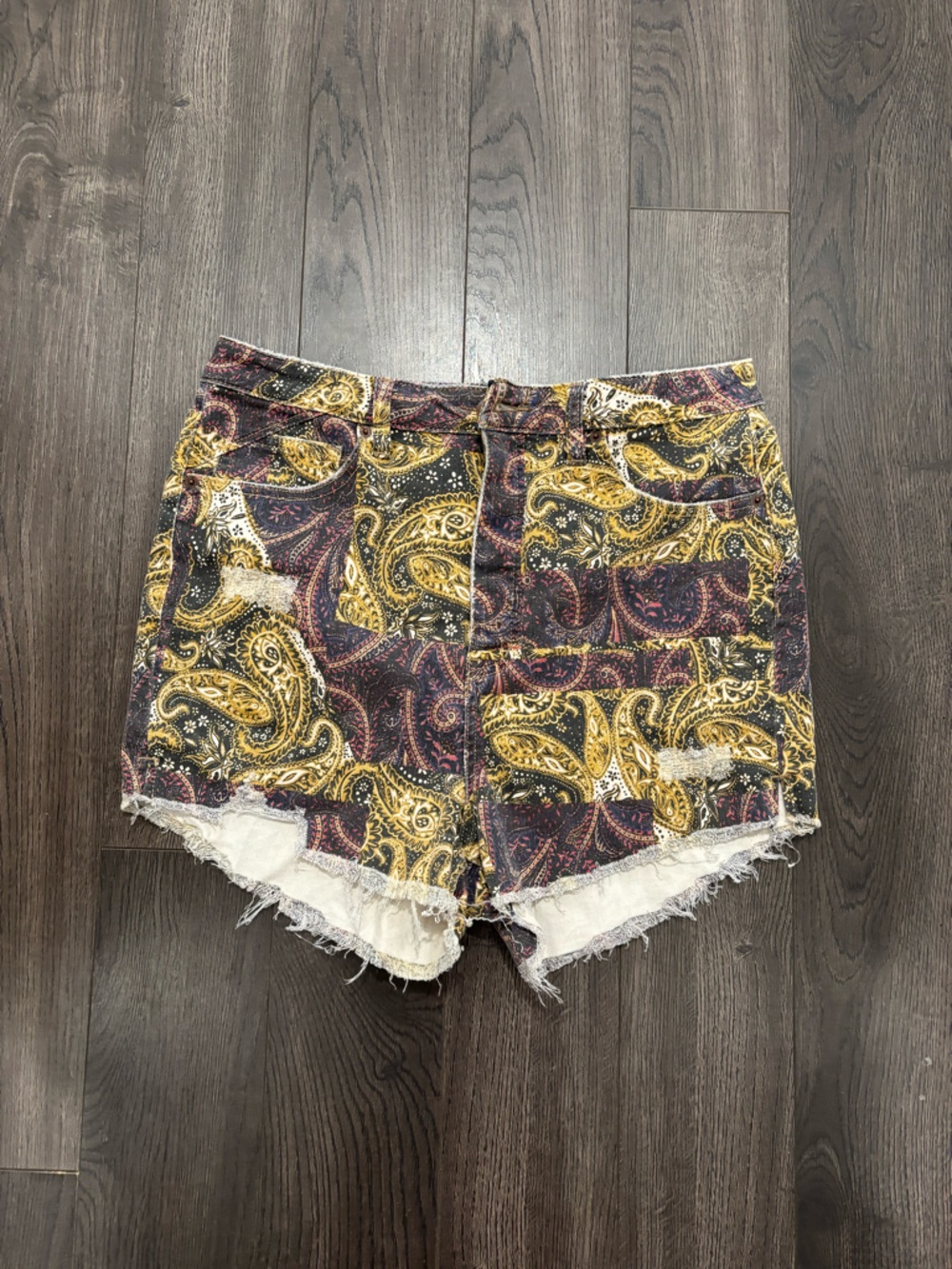 We The Free Paisley High-Rise Jean Shorts